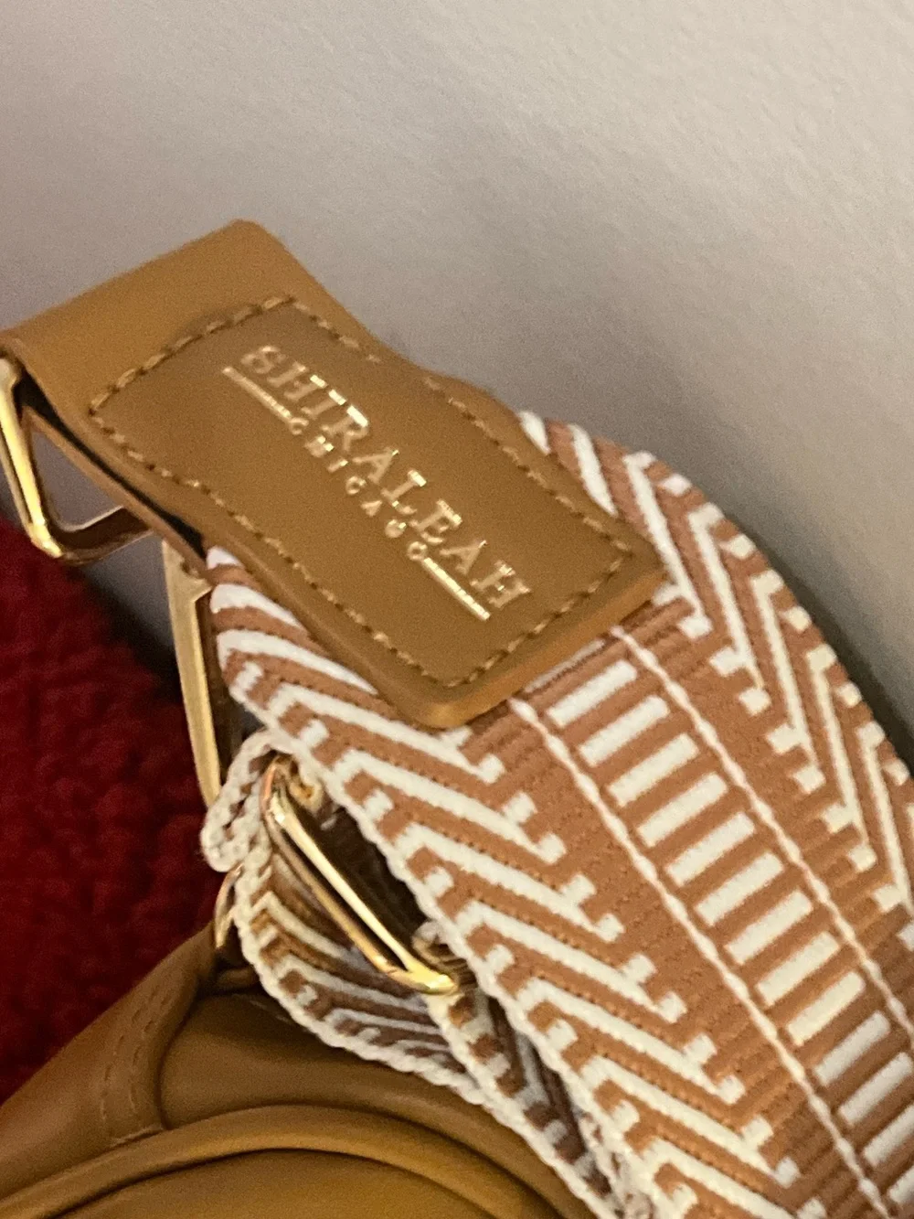 Clear Front Tan Crossbody Bag with Adjustable Strap